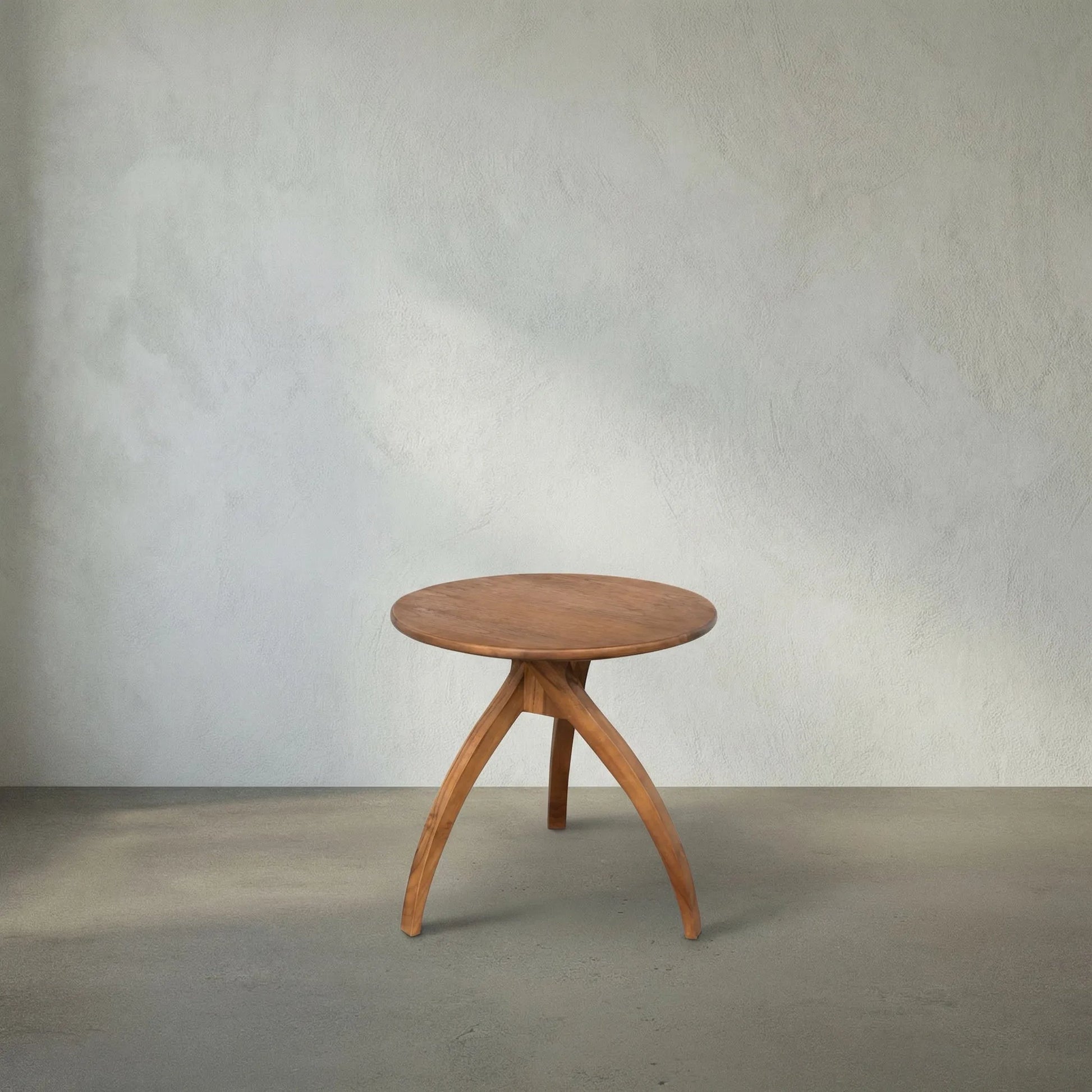Vikram Side Table by Noir in clear coat flat. Made from teak in a transitional style.