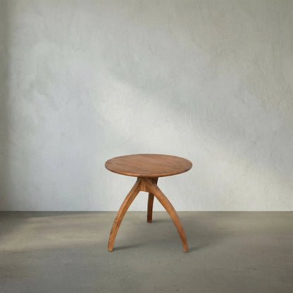 Vikram Side Table by Noir in clear coat flat. Made from teak in a transitional style.