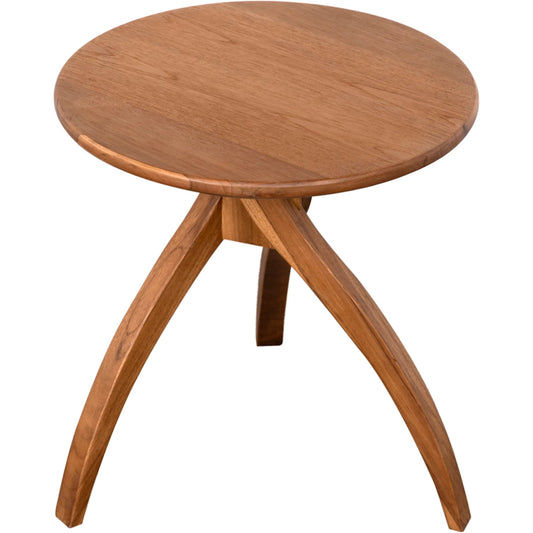 Vikram Side Table by Noir in clear coat flat. Made from teak in a unique style.