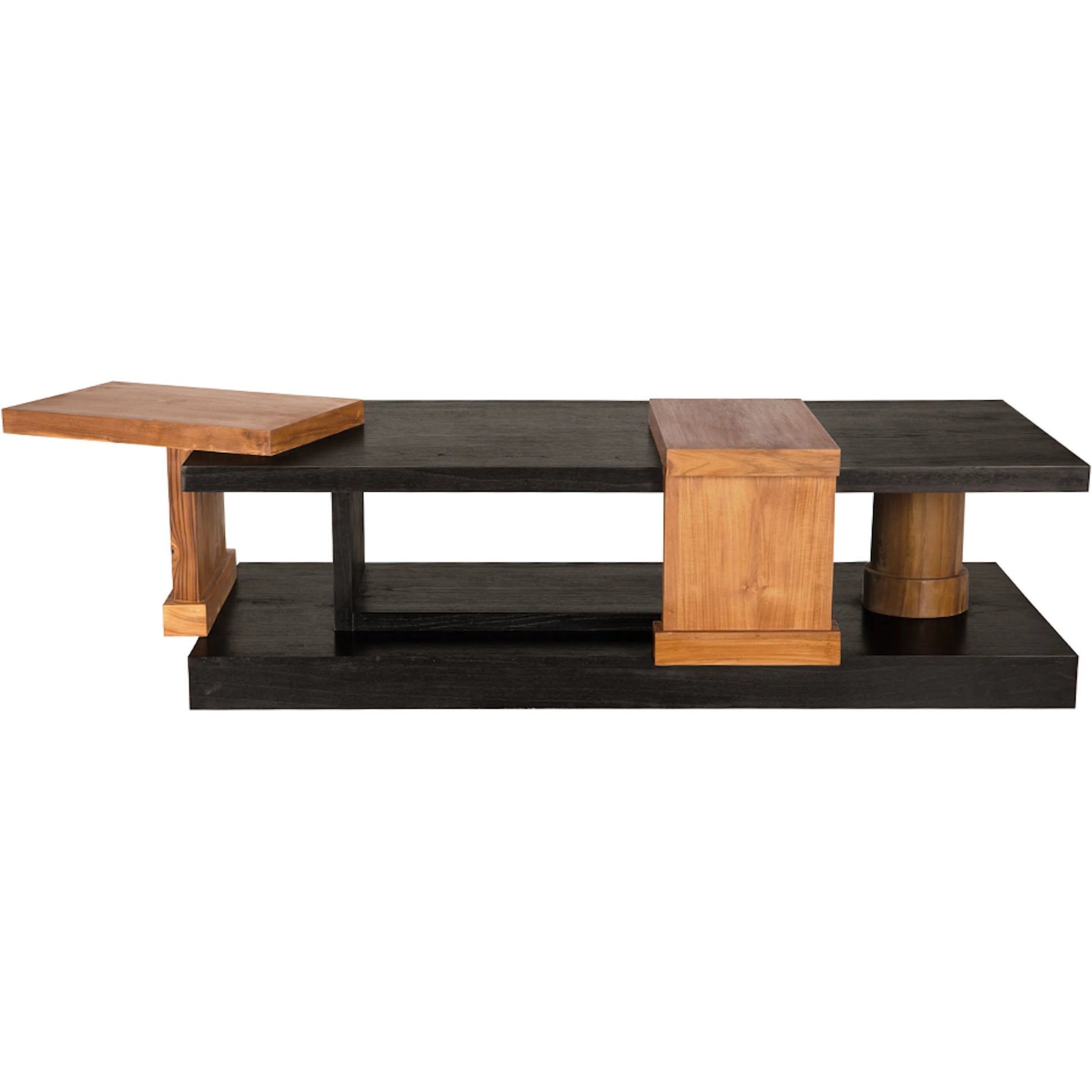 Fleming Coffee Table by Noir in charcoal black, clear coat flat. Made from teak, mindi in a modern style.