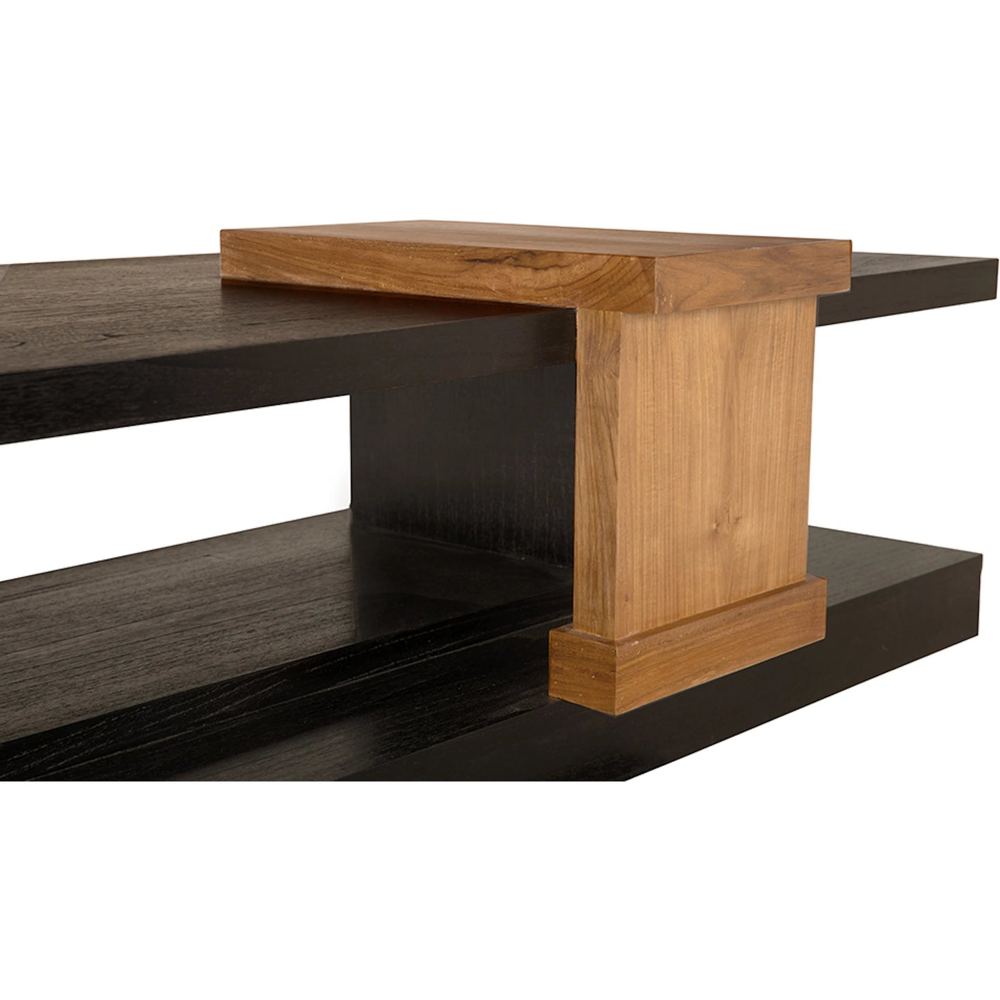 007 SI-2449044 | Closeup | Fleming Coffee Table by Noir in charcoal black, clear coat flat. Made from teak, mindi in a modern style.