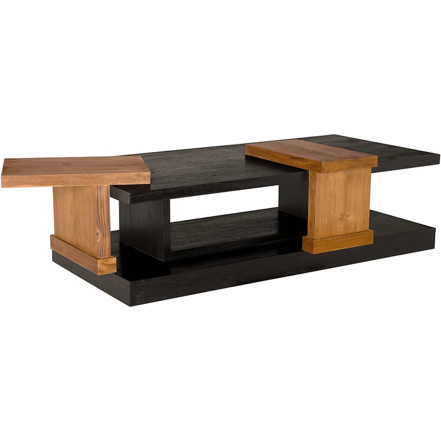 005 SI-2449044 | Additional Silo | Fleming Coffee Table by Noir in charcoal black, clear coat flat. Made from teak, mindi in a modern style.