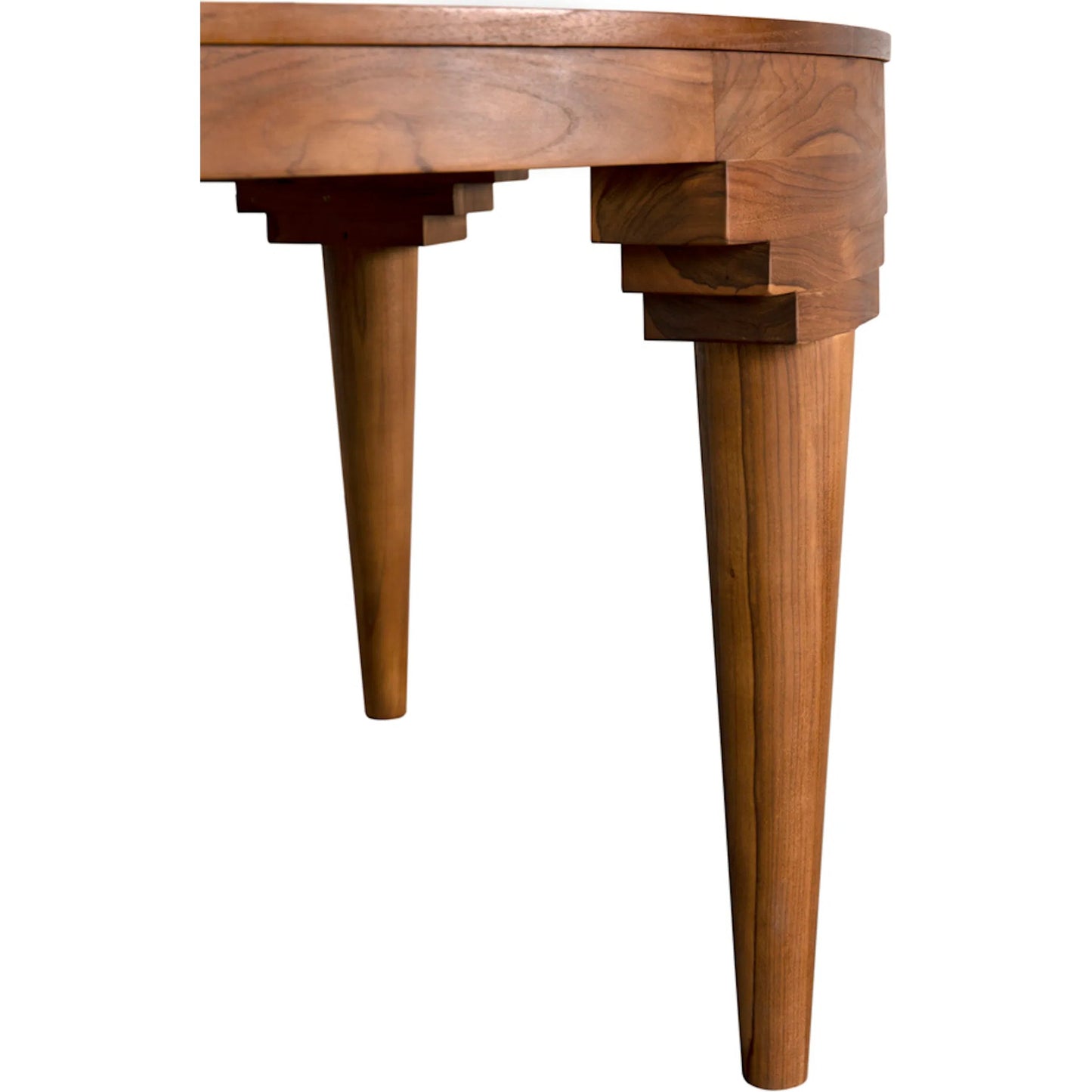 005 SI-2333072 | Closeup | Davis Dining Table by Noir in clear coat semi gloss. Made from teak in a traditional style.