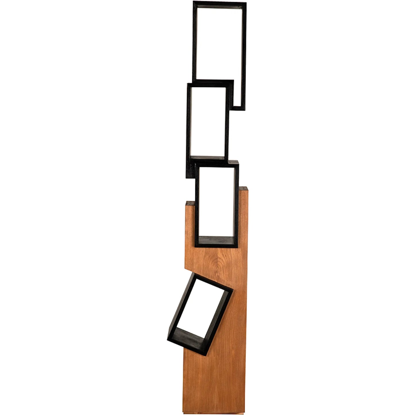 000 SI-2449049 | Primary Silo | Jackson Shelf by Noir in charcoal black, clear coat flat. Made from teak, mindi in a modern style.