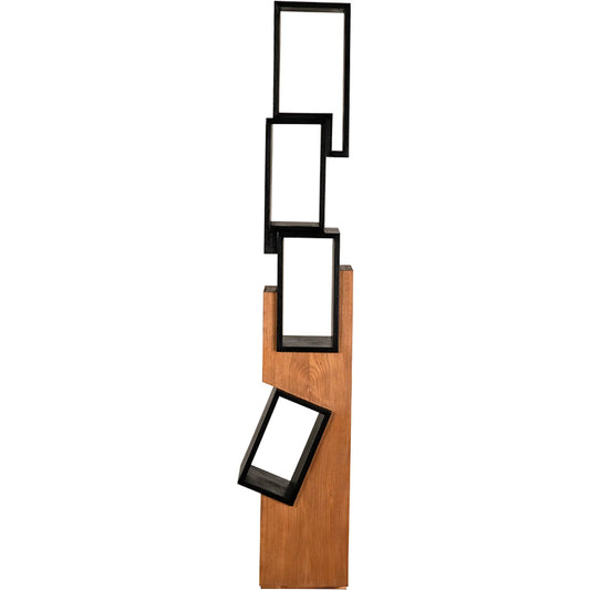 Jackson Shelf by Noir in charcoal black, clear coat flat. Made from teak, mindi in a unique style.