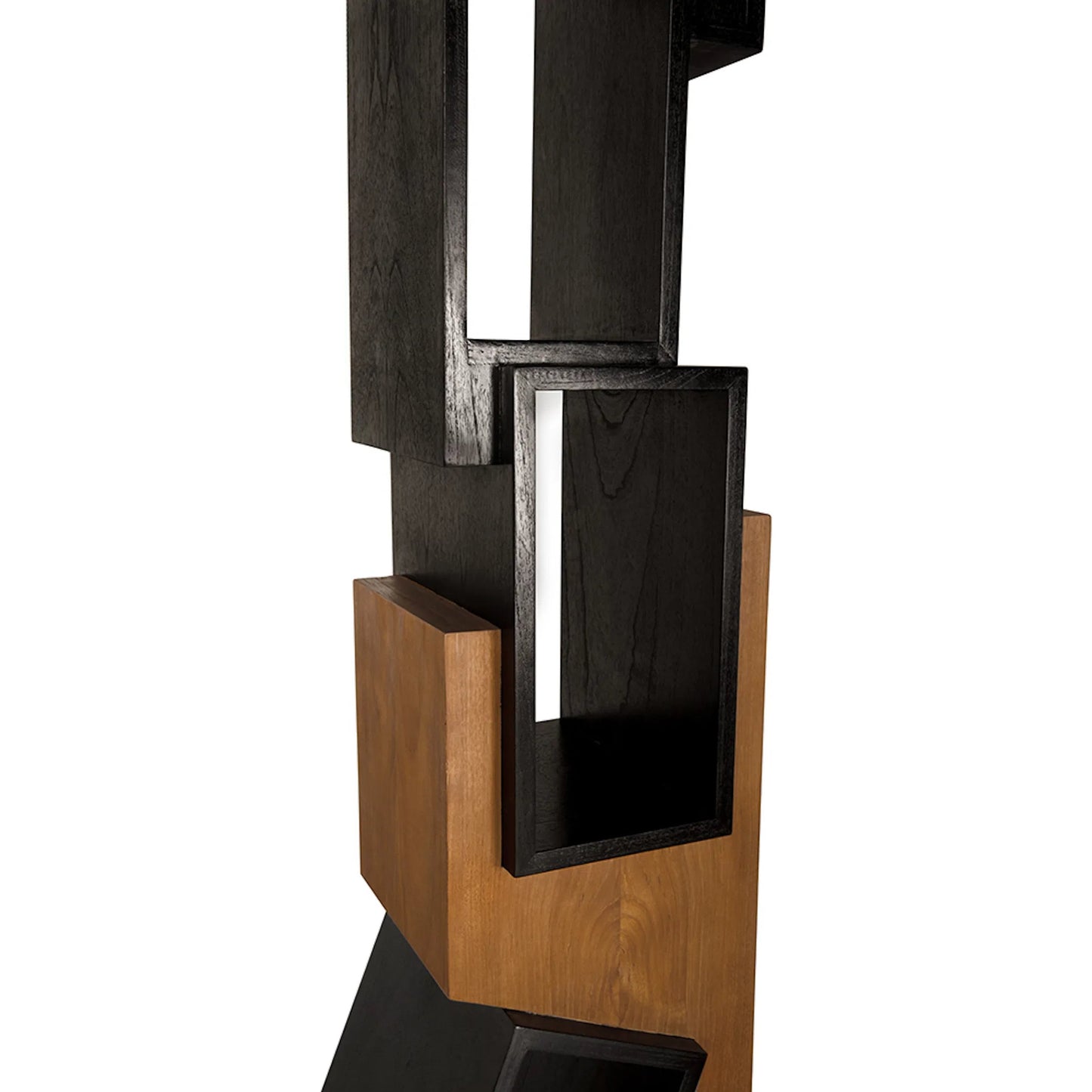 005 SI-2449049 | Closeup | Jackson Shelf by Noir in charcoal black, clear coat flat. Made from teak, mindi in a modern style.