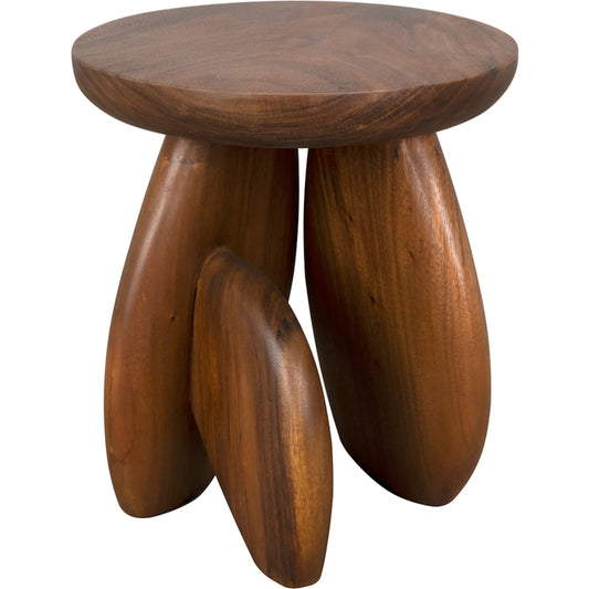 Boko Side Table by Noir in clear coat semi gloss. Made from teak in a unique style.