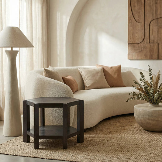 Yehuda Large Side Table by Noir in sombre. Made from mindi in a modern style.