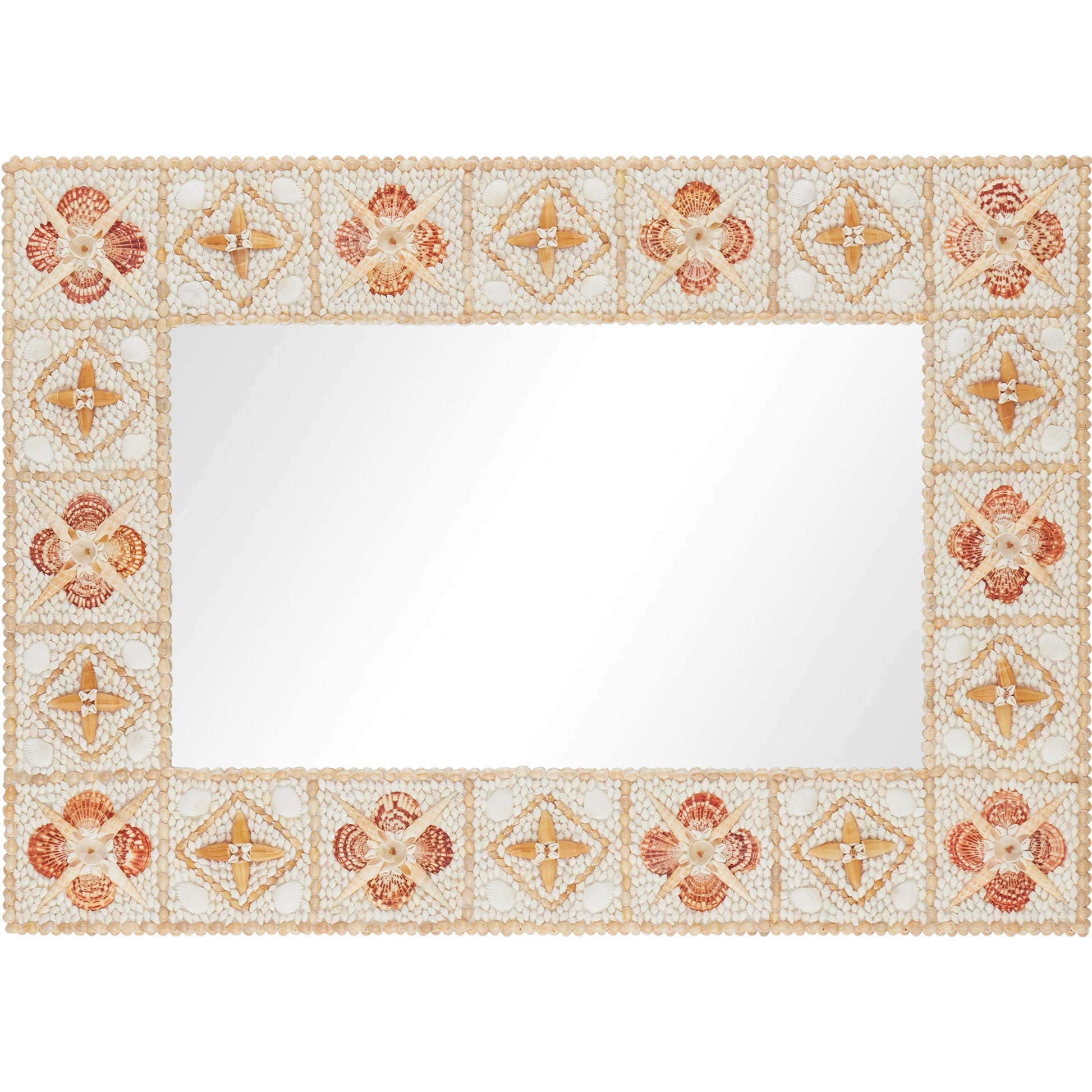 Junonia Mirror by Currey and Company in natural. Made from shell, wood, glass in a eclectic & global style.