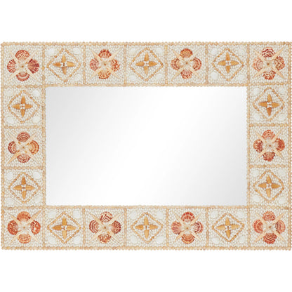 Junonia Mirror by Currey and Company in natural. Made from shell, wood, glass in a eclectic & global style.