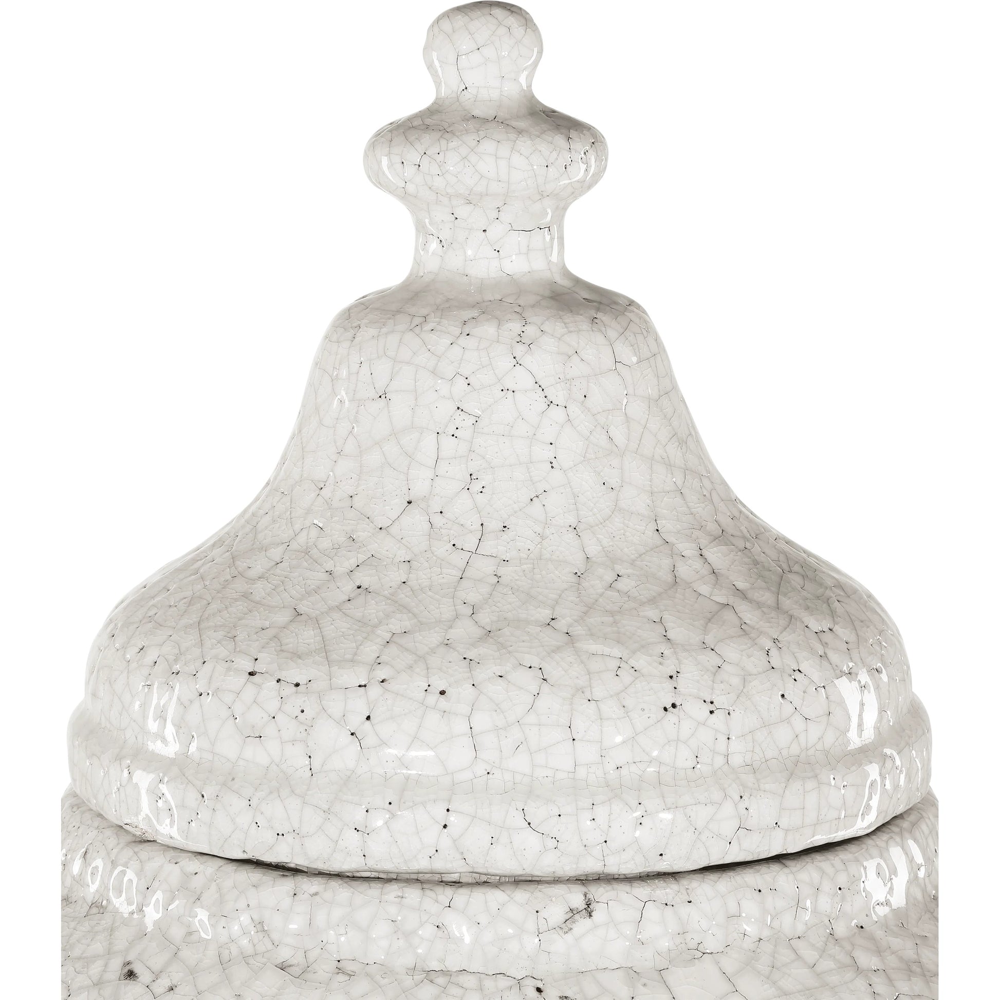 Virginal Jar by Currey and Company in antique white. Made from terracotta in a modern style.