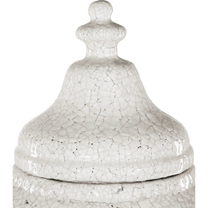 Virginal Jar by Currey and Company in antique white. Made from terracotta in a modern style.
