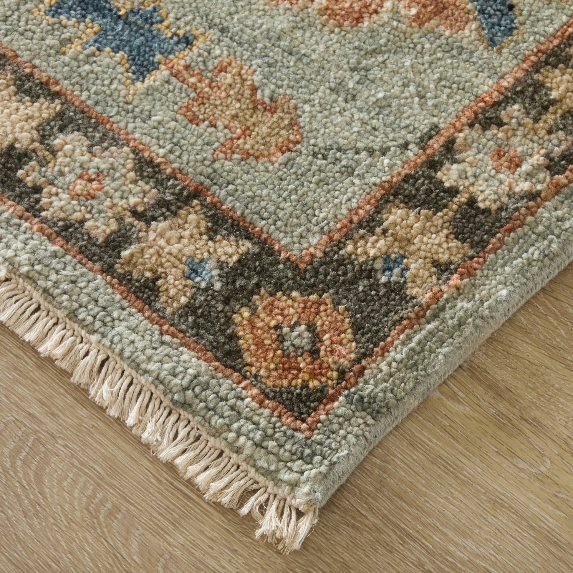 Carrington Traditional Oriental Rug - 6503F by Feizy in gray, gold, red. Made from wool in a unique style.