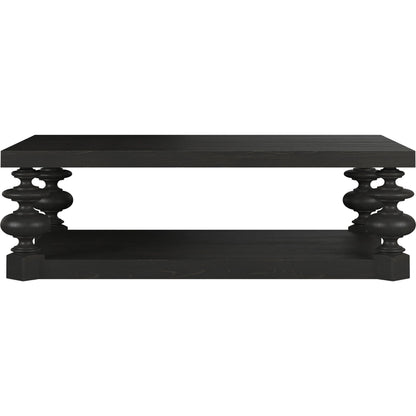 Atrium Rectangular Coffee Table by A.R.T. Furniture in hand rubbed black, undertones of brown. Made from unique in a traditional style.