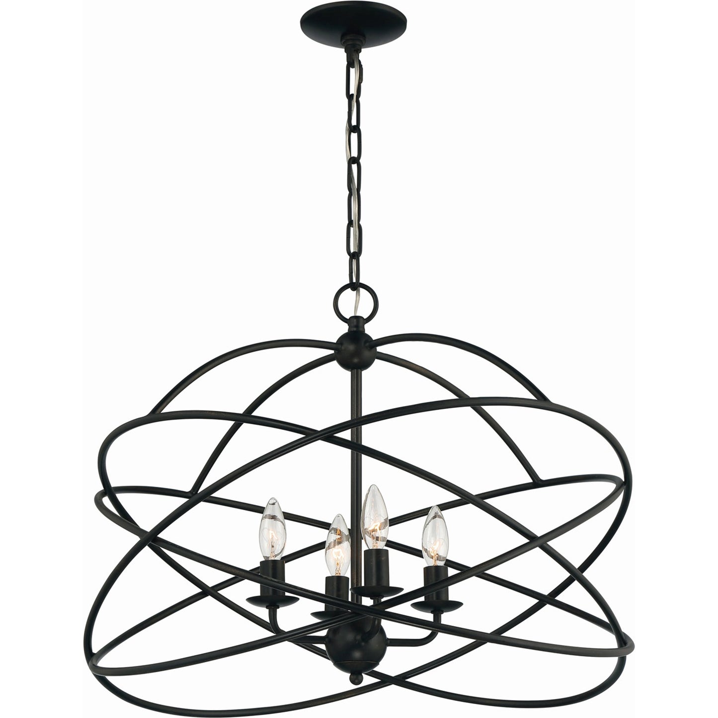 001 SI-1965948 | Primary Silo | Anson Chandelier by Lumanity in oil rubbed bronze. Made from iron in a modern style.