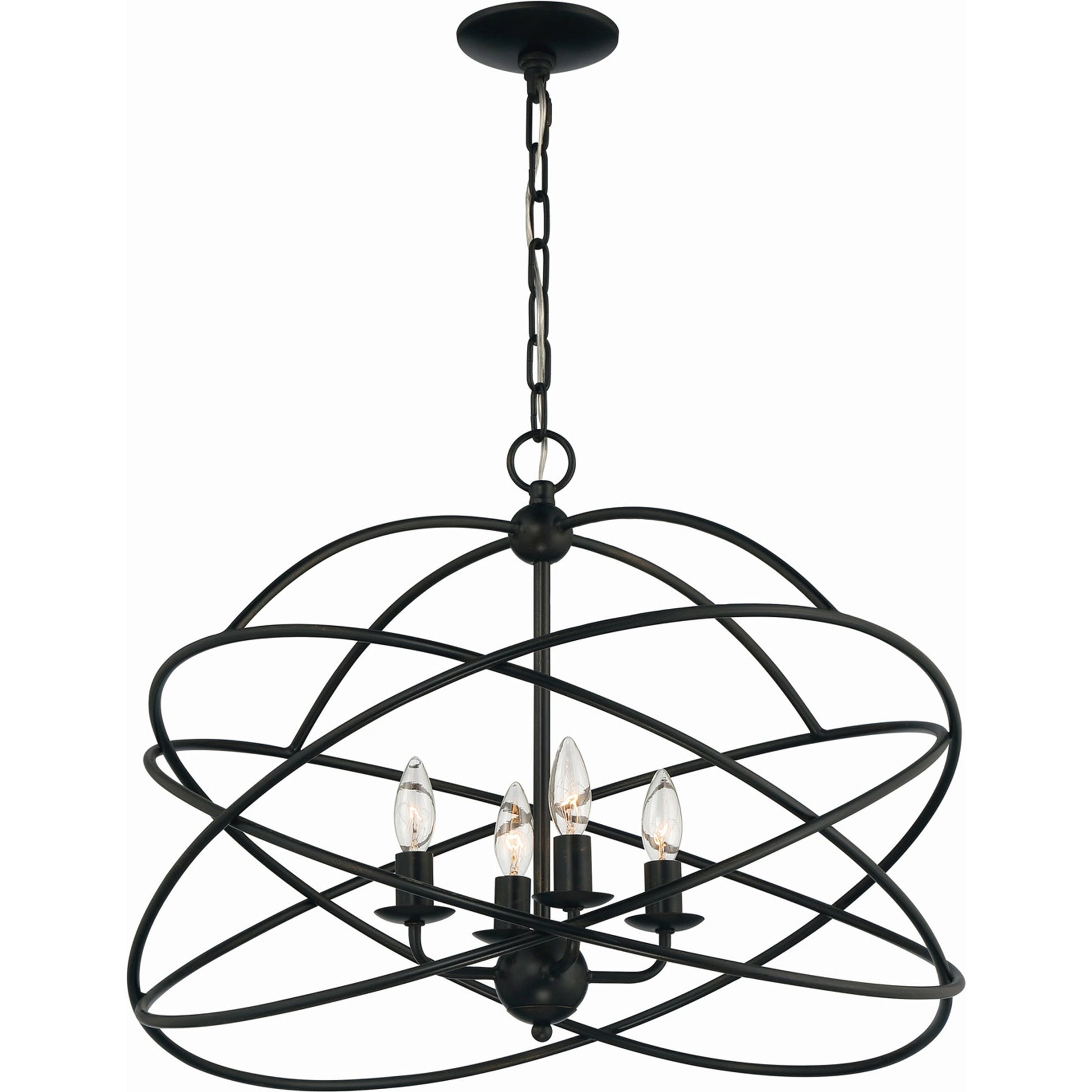Anson Chandelier by Lumanity in oil rubbed bronze. Made from iron in a modern style.