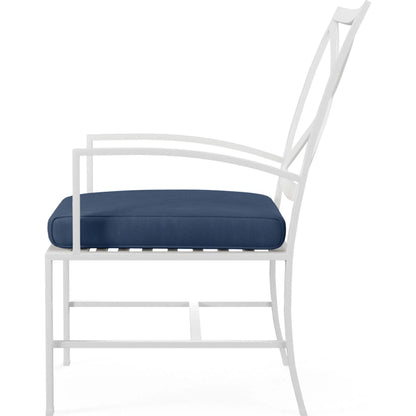Bristol Outdoor Dining Chair in Canvas Flax w/ Self Welt by Sunset West. Made from aluminum in a modern style.