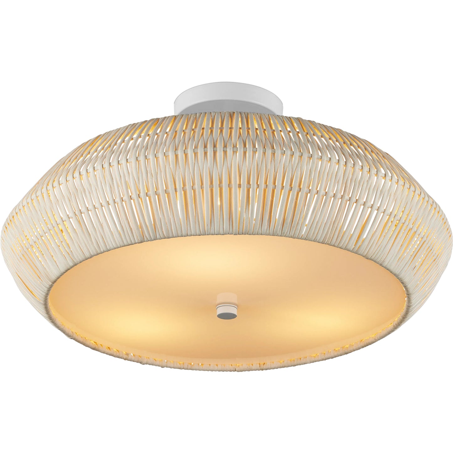 003 SI-2524211 | Additional Silo | Antibes Semi-Flush Mount by Currey and Company. Made from rattan, wrought iron, acrylic in a rustic style.