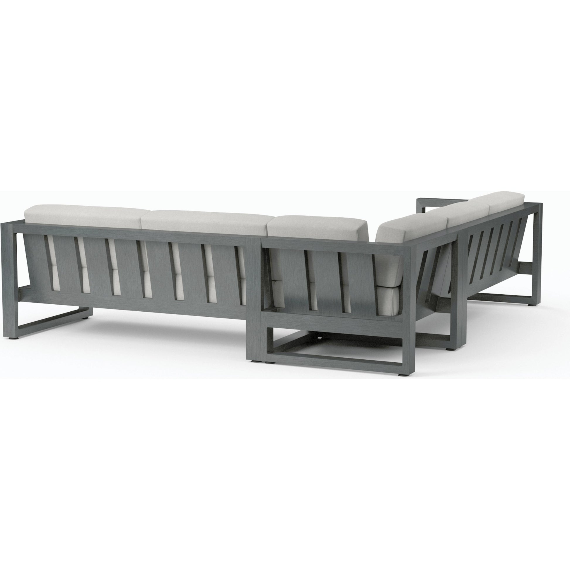 Redondo Outdoor Sectional by Sunset West in slate. Made from aluminum in a modern style.