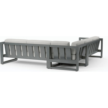 Redondo Outdoor Sectional by Sunset West in slate. Made from aluminum in a modern style.