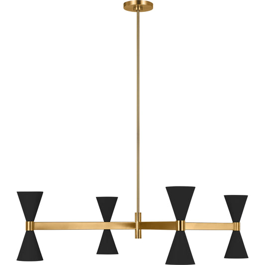 Albertine Large Chandelier by Visual Comfort & Co. in midnight black. Made from steel in a unique style.