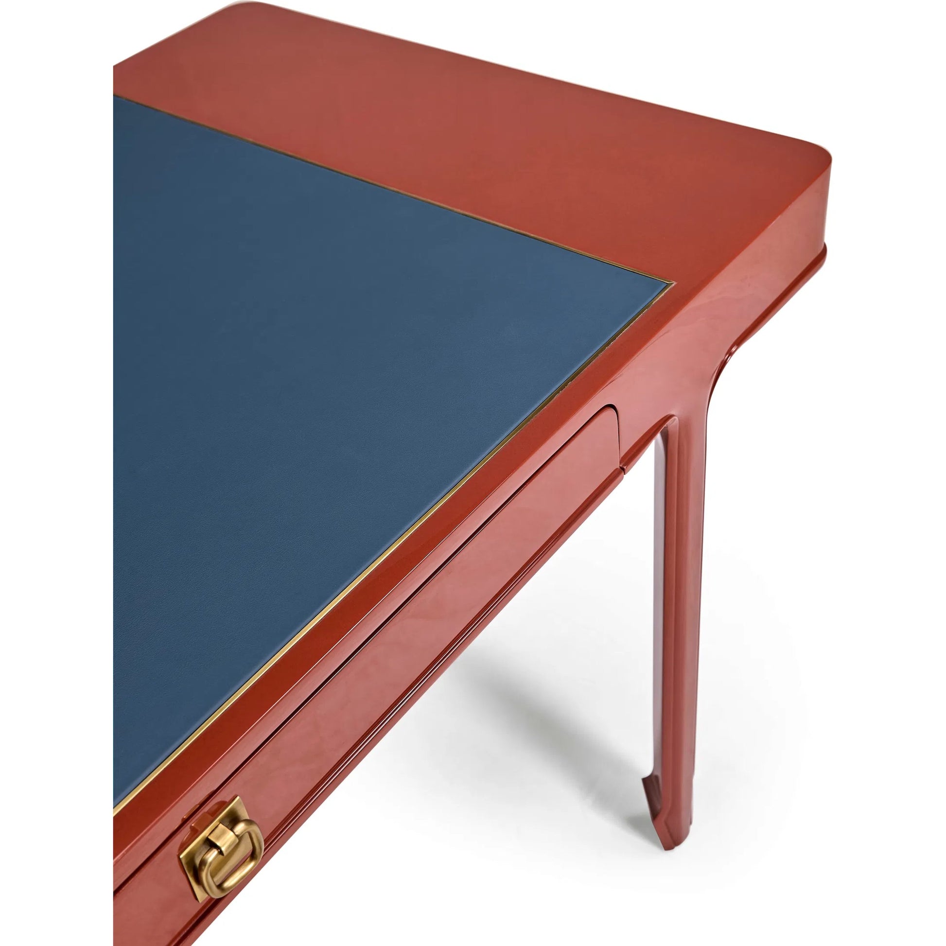 Polly Rose Desk by Jonathan Charles in dor red lacquer. Made from beech in a eclectic & global style.