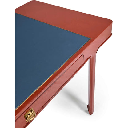 Polly Rose Desk by Jonathan Charles in dor red lacquer. Made from beech in a eclectic & global style.