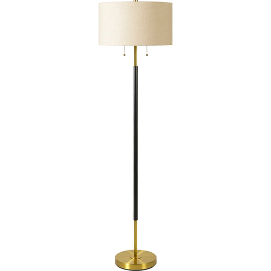 Aberdeen - 31026 by Surya in body: gold, black, base: gold, shade (outside): cream, shade (inside): white, cord: translucent and polishedpolishedpainted. Made from shade (outside): linen, shade (inside): polyester, body: 