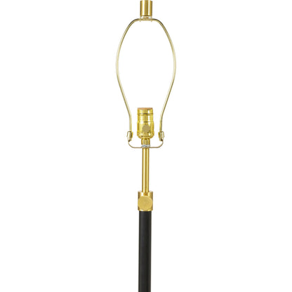Aberdeen Floor Lamp by Surya in gold, cream, black, white, metallic brass and polishedpolishedpaintedpolished. Made from shade (outside): linen, shade (inside): polyester, body: metal, base: metal, finial: iron, finial: metal, ha