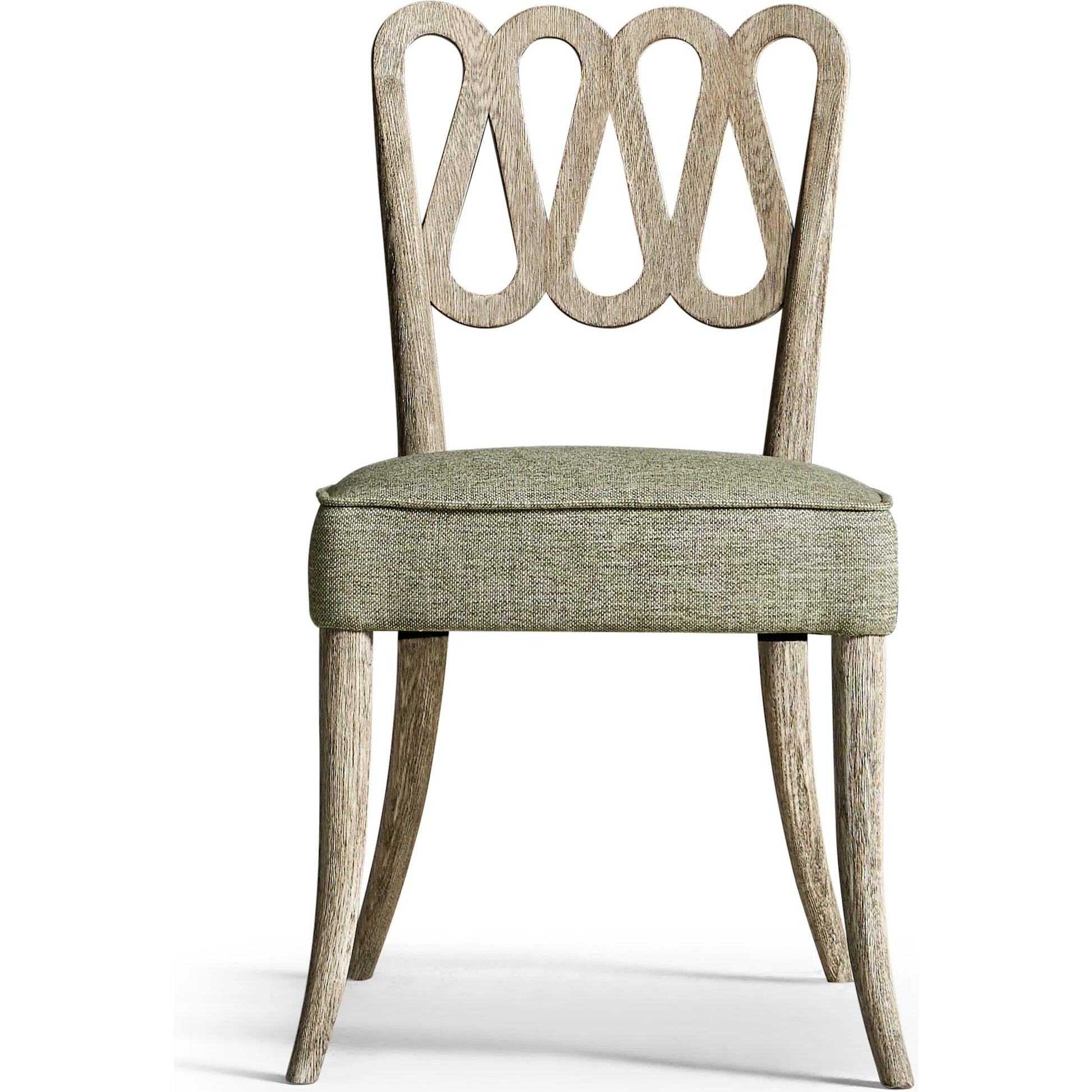 Ampney Side Chair (Set of 2) by Jonathan Charles in light brown and washed grey oak. Made from oak, foam, fabric in a traditional style.