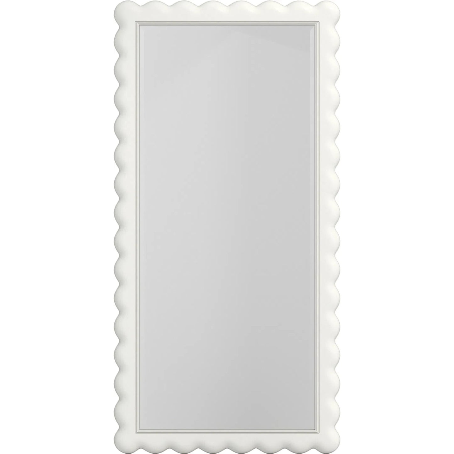 001 SI-2514186 | Primary Silo | Haven Floor Mirror by A.R.T. Furniture in warm white. Made from parawood solids, oak veneer in a transitional style.