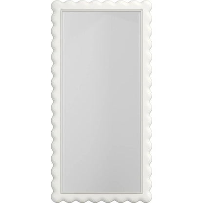 Haven Floor Mirror by A.R.T. Furniture in warm white. Made from parawood solids, oak veneer in a transitional style.