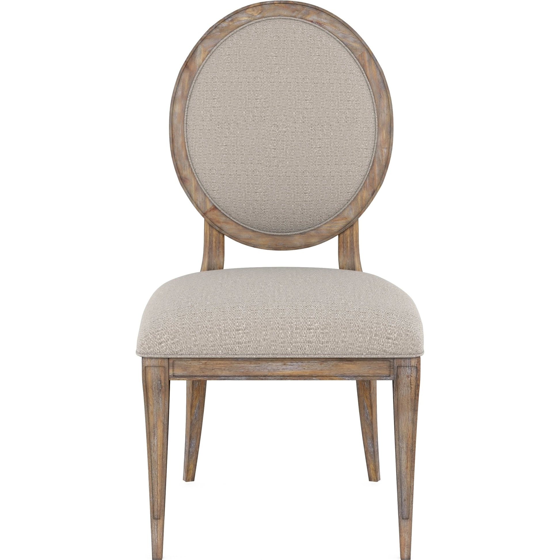 Architrave Oval Side Chair (Set of 2) by A.R.T. Furniture in almond. Made from parawood solids, foam, fabric in a modern style.