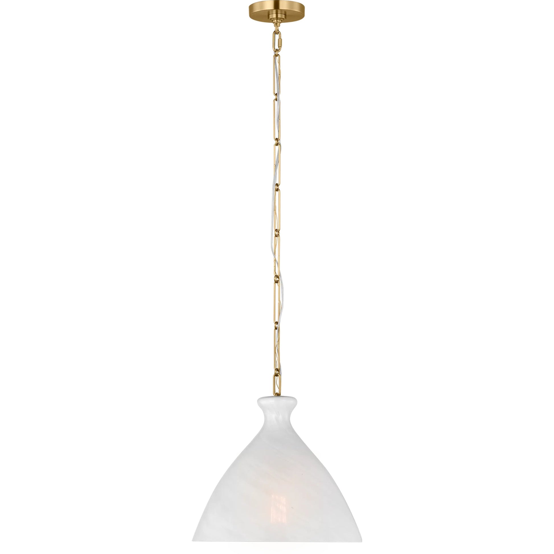 Athena Medium Pendant by Visual Comfort & Co. in burnished brass. Made from steel in a unique style.