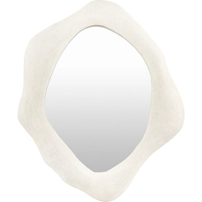 Aerin Accent Mirror by Surya in white. Made from concrete in a modern style.
