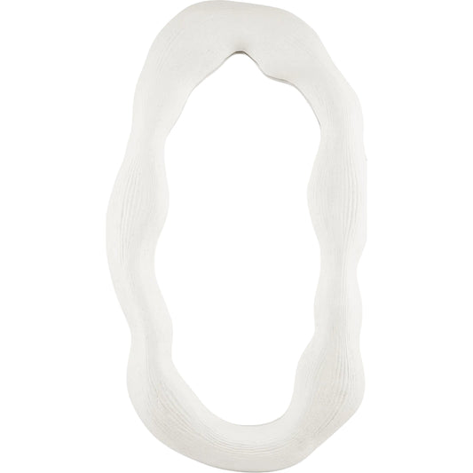 Aerin Accent Mirror by Surya in white. Made from concrete in a modern style.