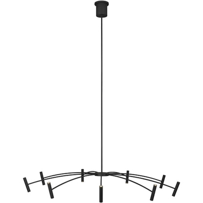 Aerial 55 Chandelier by Visual Comfort & Co. in matte black. Made from aluminum in a unique style.