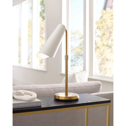 Tresa Task Table Lamp by Visual Comfort & Co. in midnight black, brass. Made from steel in a unique style.