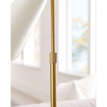 Tresa Task Table Lamp by Visual Comfort & Co. in midnight black, brass. Made from steel in a unique style.