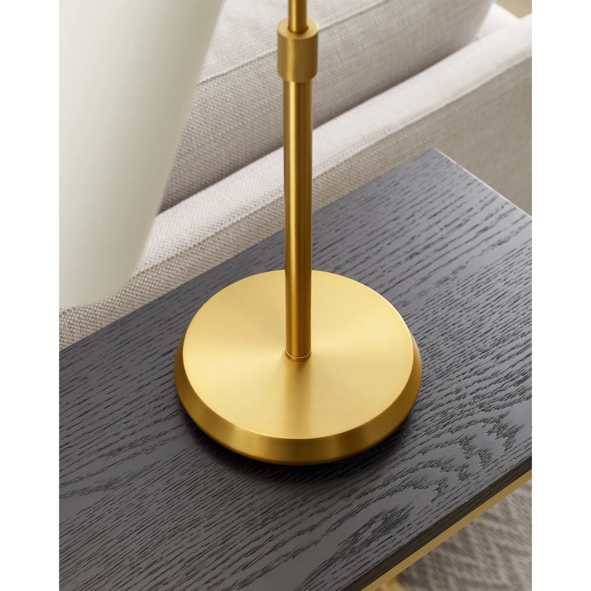 Tresa Task Table Lamp by Visual Comfort & Co. in midnight black, brass. Made from steel in a unique style.