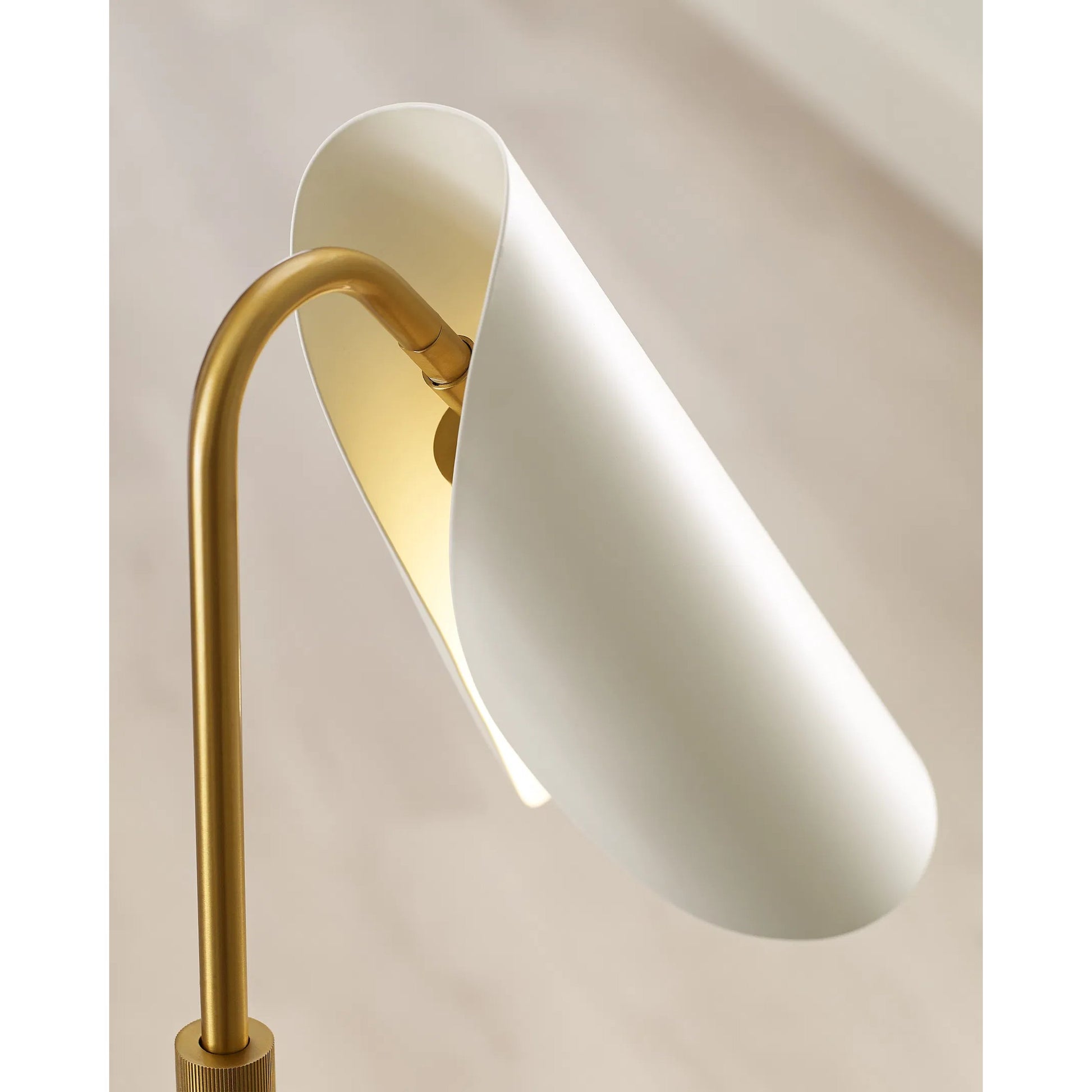 Tresa Task Table Lamp by Visual Comfort & Co. in midnight black, brass. Made from steel in a unique style.