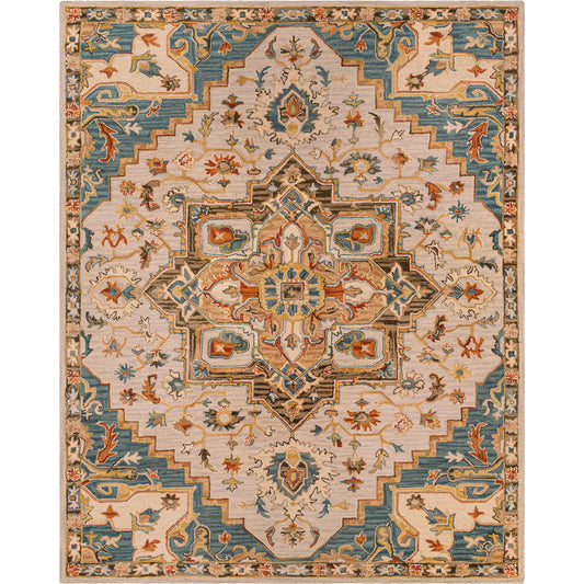 Artemis Rug - 24182 by Livabliss in brick red, blue. Made from 100% wool in a unique style.