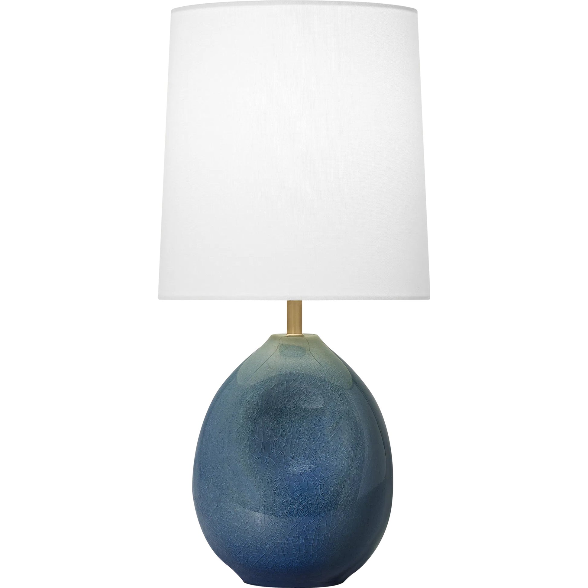 Ulla Small Table Lamp by Visual Comfort & Co. in dove grey crackle. Made from ceramic in a unique style.