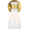 Burnished Brass with Milk White Glass