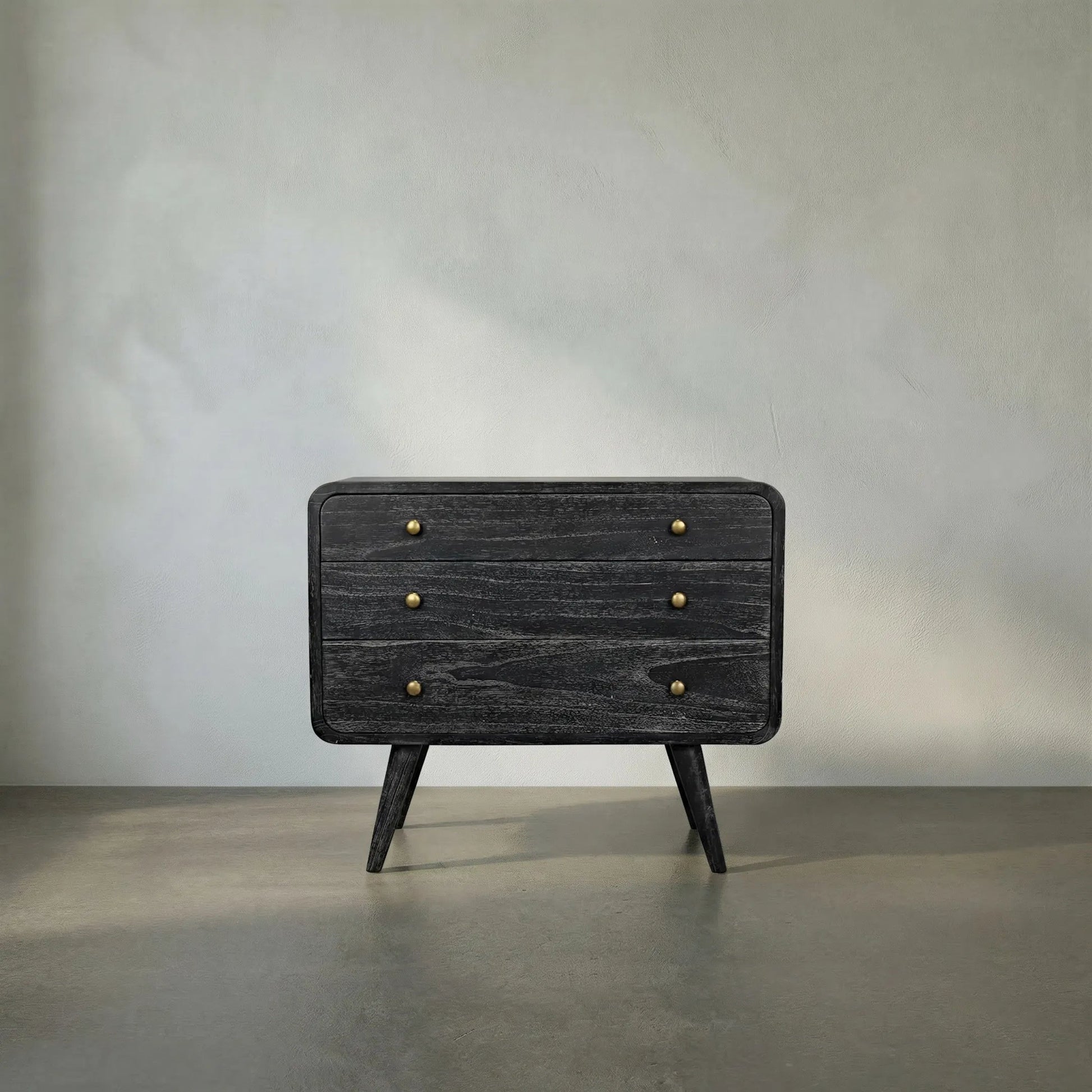 Bart Chest by Noir in cinder black. Made from mindi in a modern style.