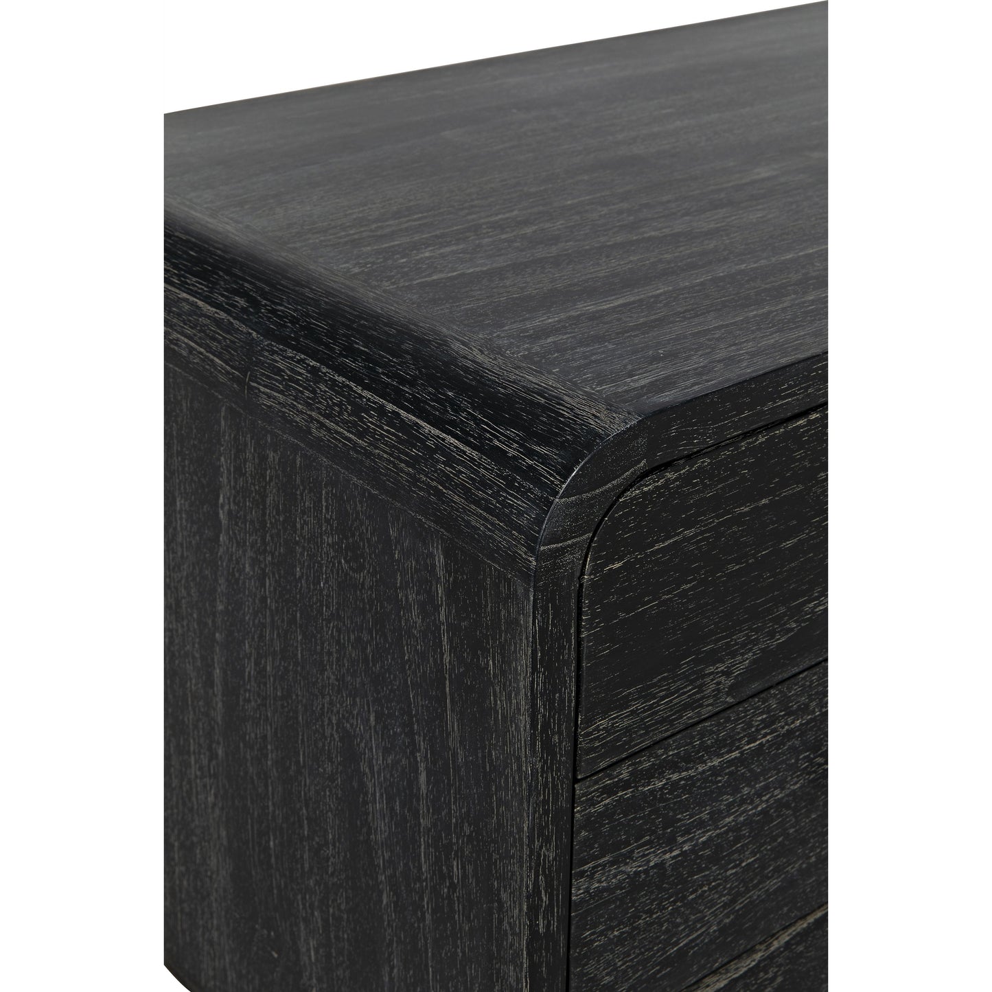 023 S-334402 | Closeup | Bart Chest by Noir in cinder black. Made from mindi in a modern style.