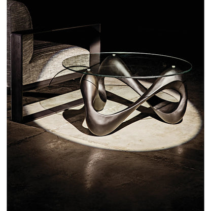Orion Coffee Table by Noir in black. Made from resin, glass in a modern style.