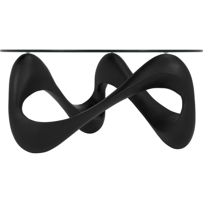 Orion Coffee Table by Noir in black. Made from resin, glass in a modern style.