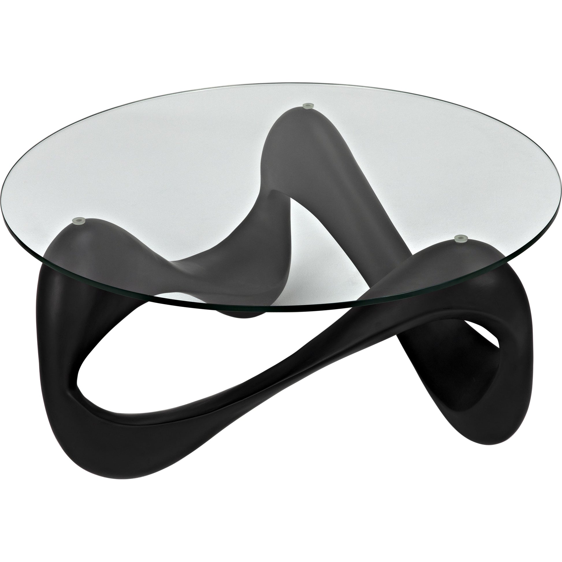 Orion Coffee Table by Noir in black. Made from resin, glass in a modern style.