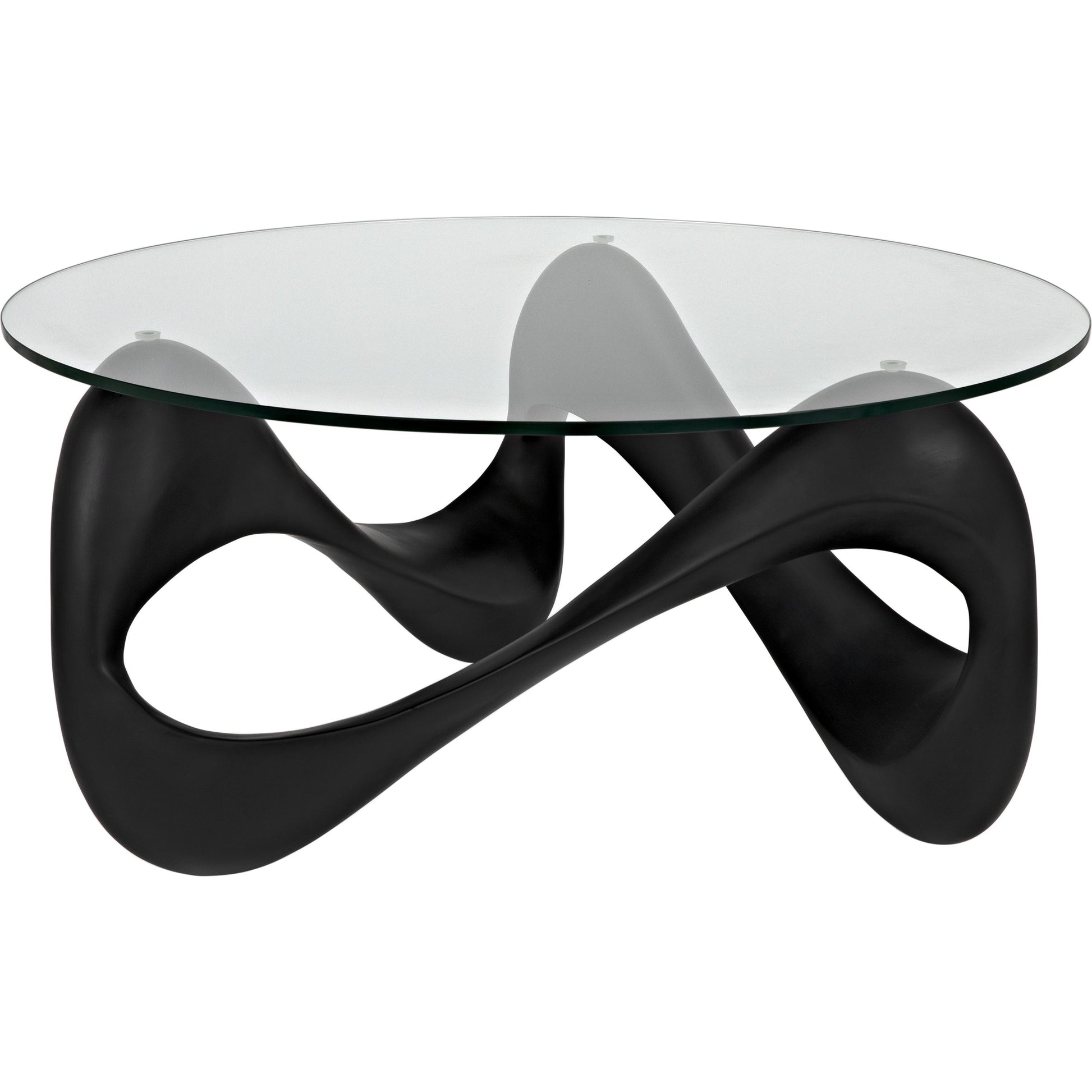 Orion Coffee Table by Noir in black. Made from resin, glass in a modern style.